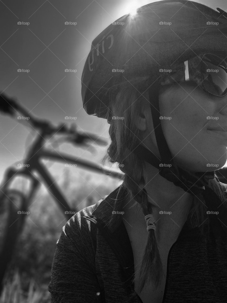 girl with her bicycle