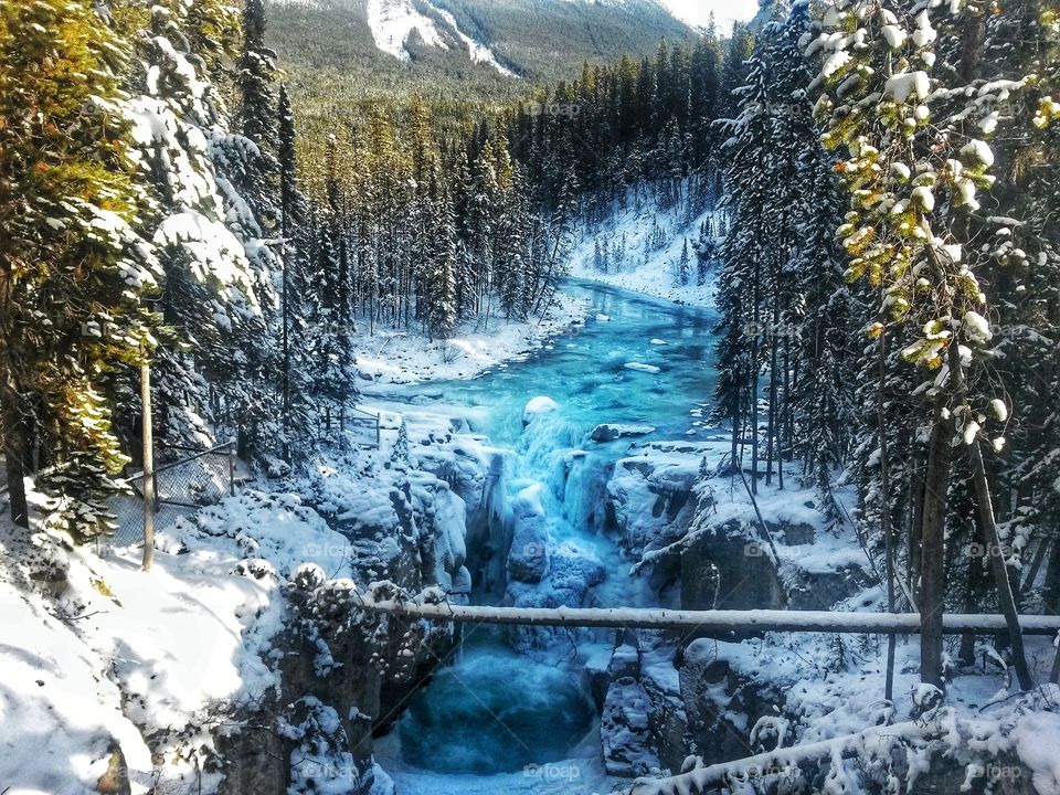 Cold falls in Banff, Canada