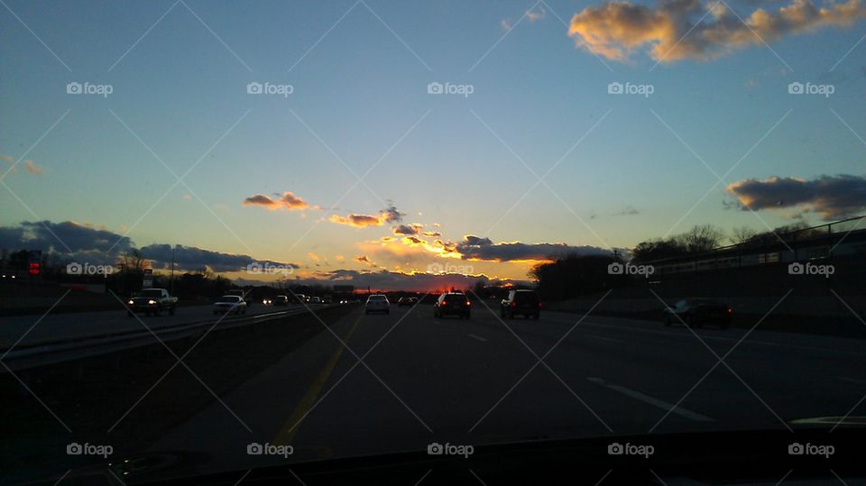 highway sunset