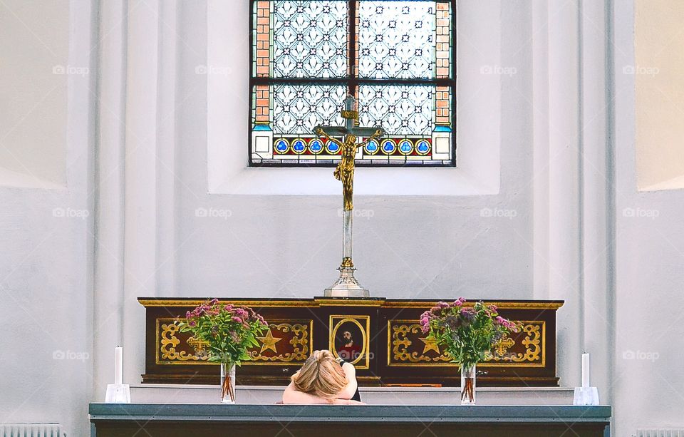 Praying in church