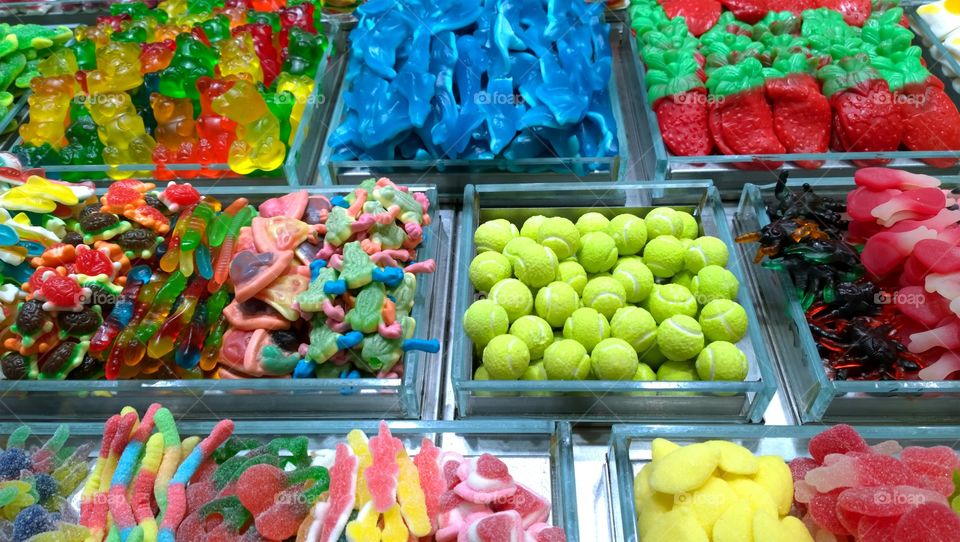 Colorful candies. Assortment of colorful candies at a market 