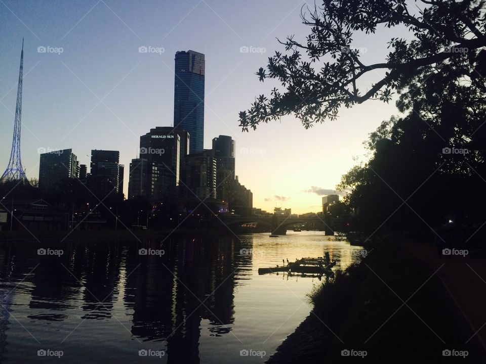 Yarra River in Melbourne, last day of Winter.