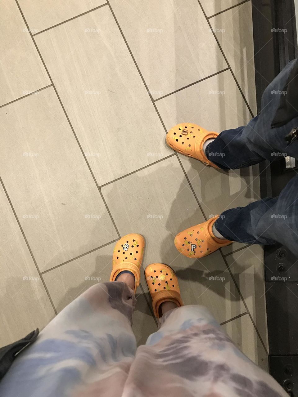 hubby and i got matching crocs, how cute!