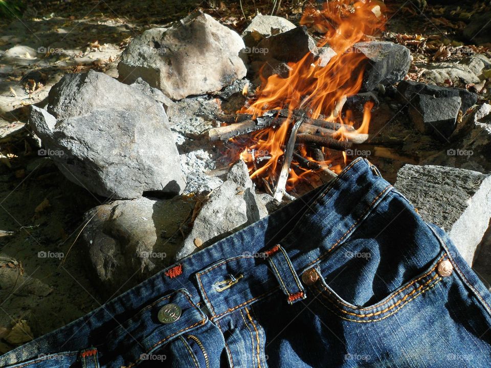 Jeans and bonfire