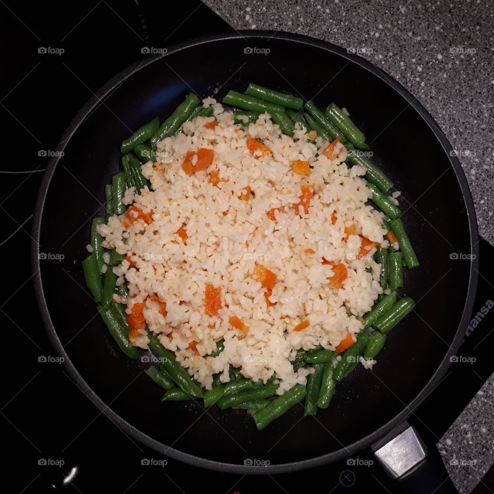 Rice with green beans