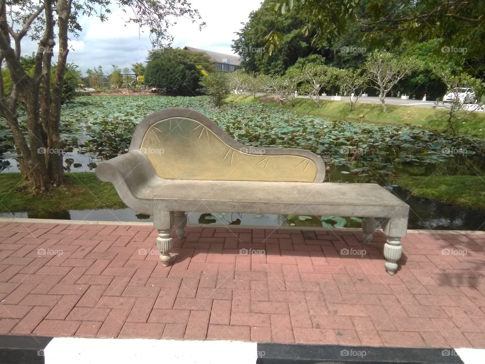 A stone seat
