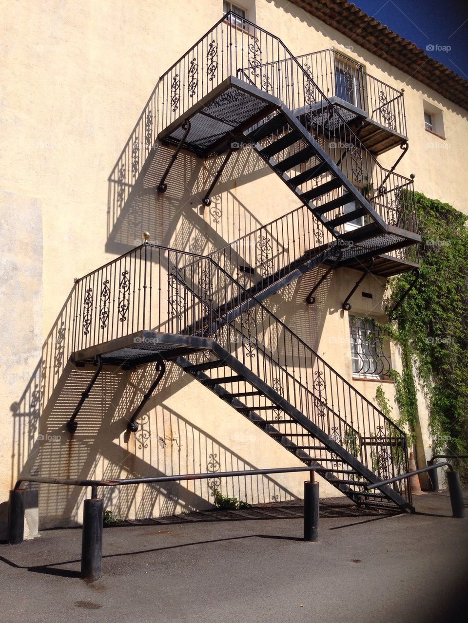 Decorative wrought iron staircase