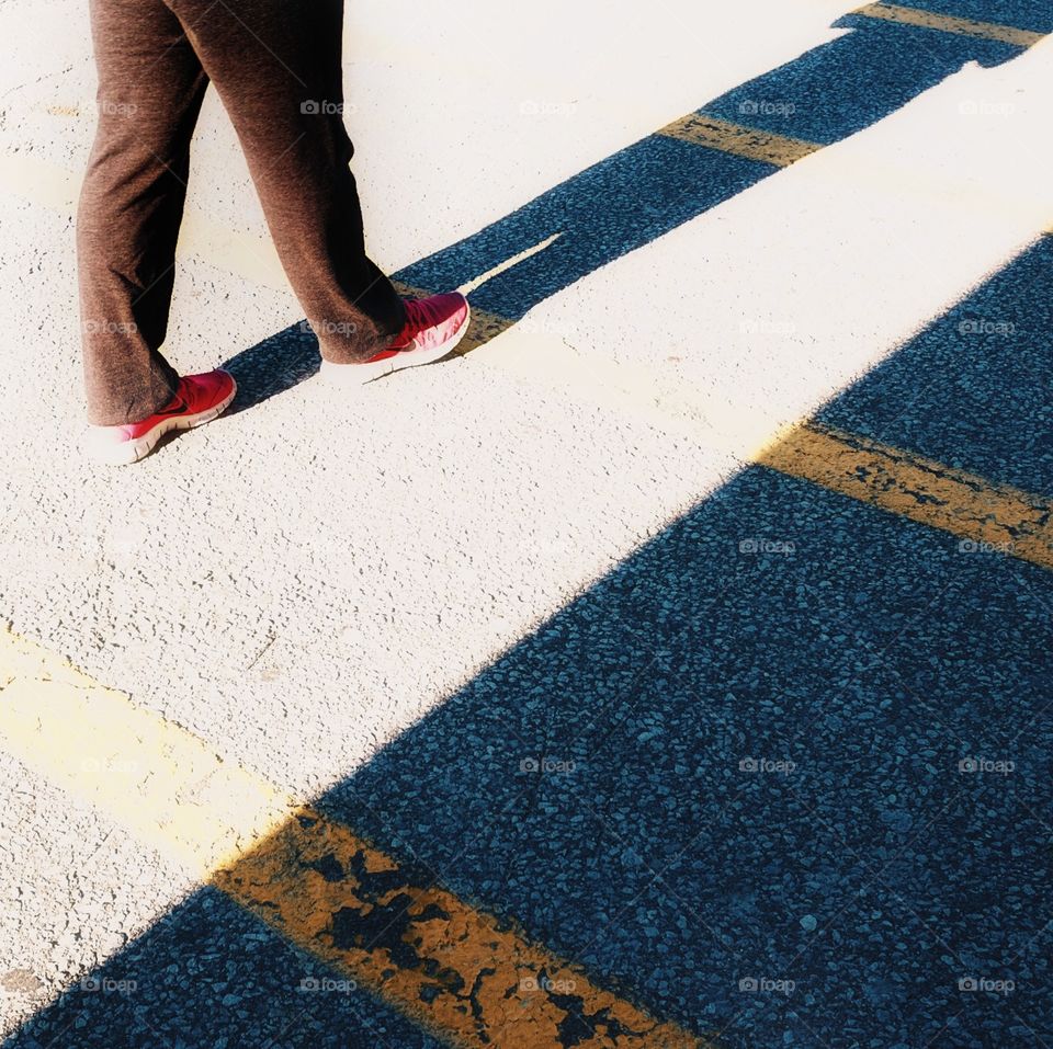 Shadow and lights playing during an evening walk