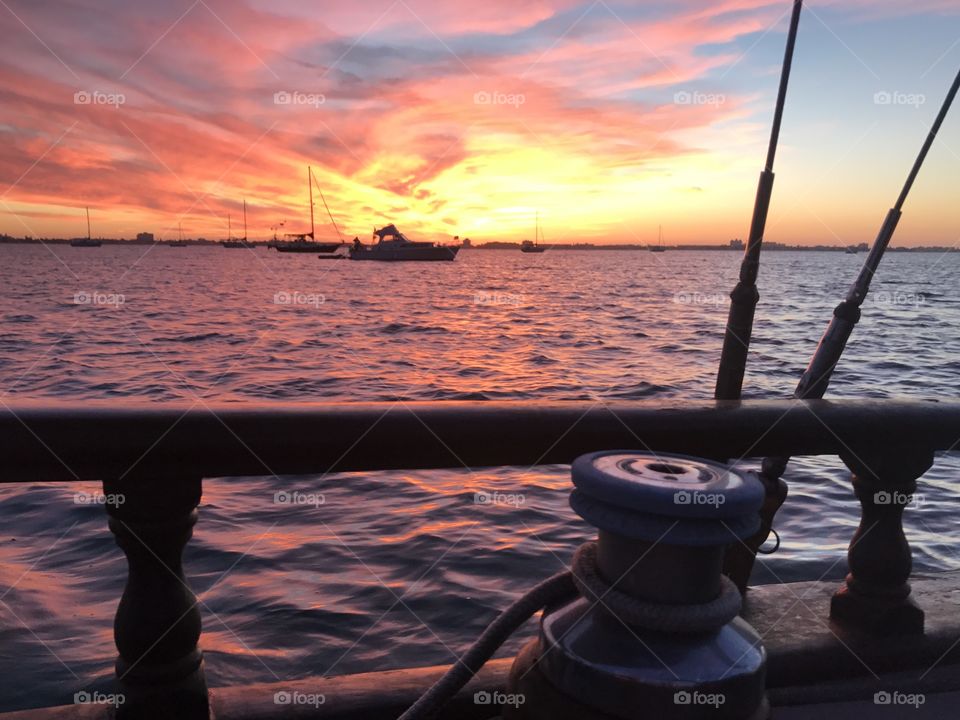 Sunset at anchor.