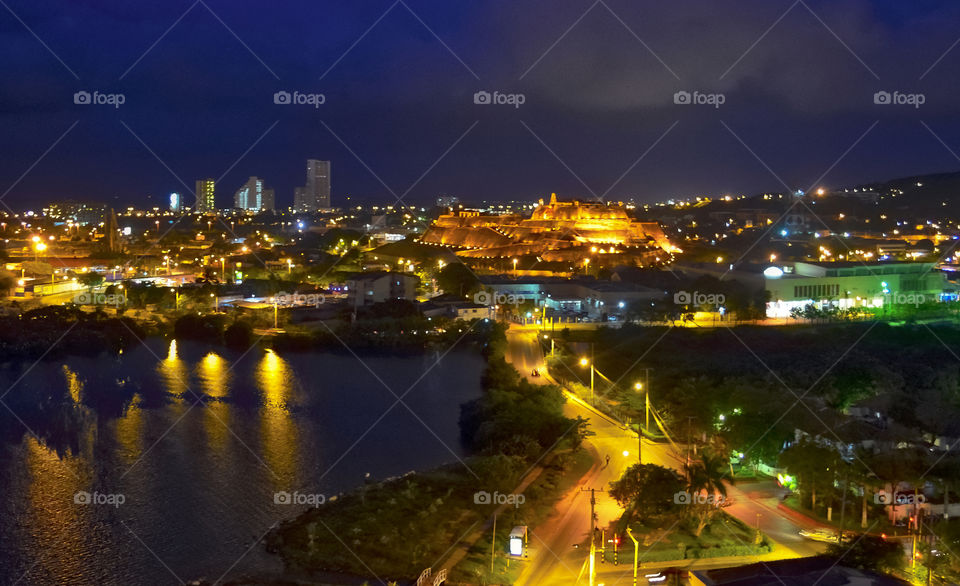 Nightscape of Bahia de Cartagena