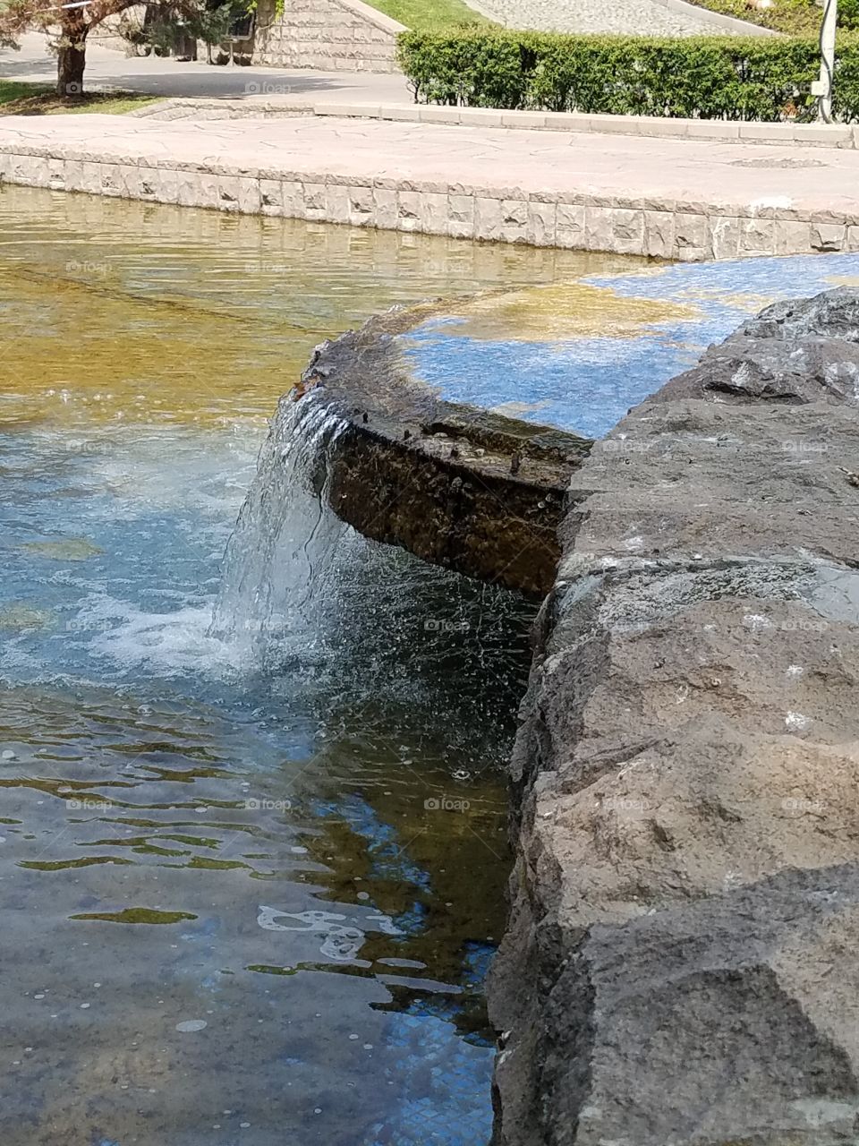 a small water cascade in the dikman vadesi park in Ankara Turkey