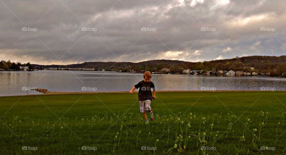 Landscape, Lake, Water, Grass, Outdoors