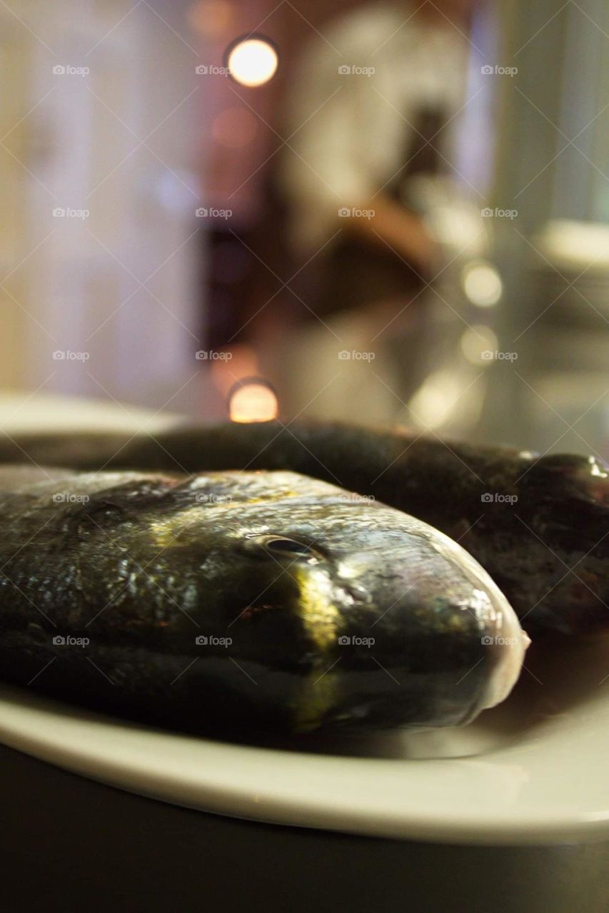 close-up of fish ready to cook
