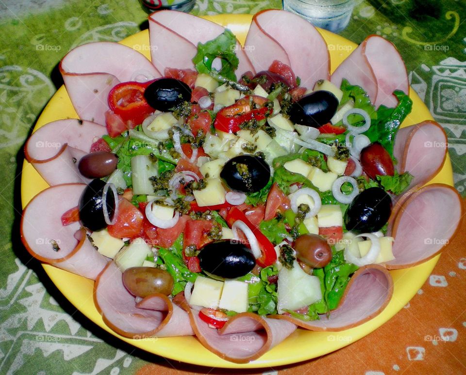 Colorful salad. Let's eat!