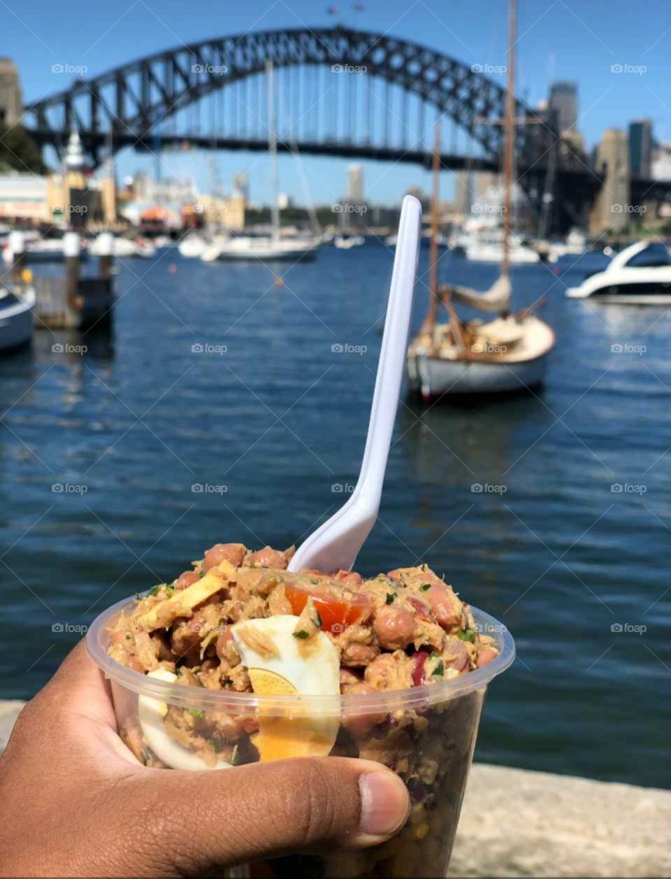 lunch with a view of Sydney harbour bridge, Australia
