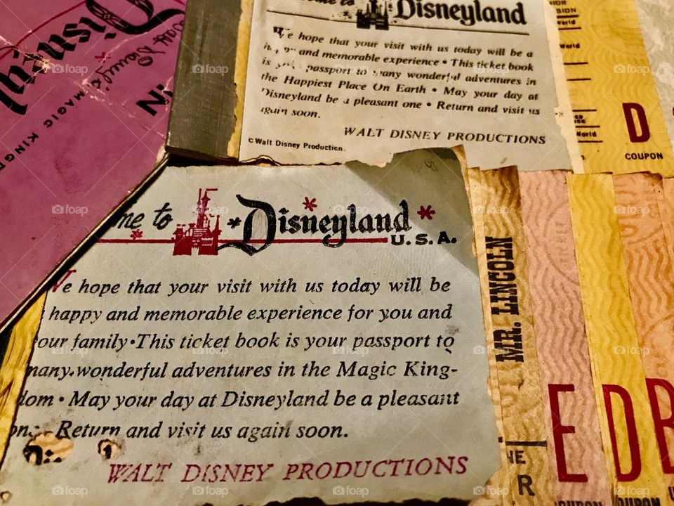 Vintage Disneyland tickets.