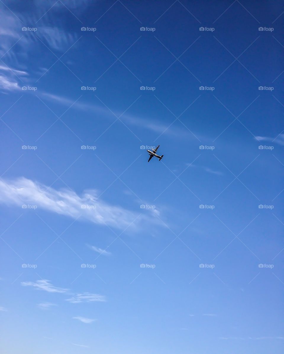 Airforce plane flying in sky