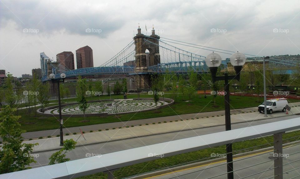 Cincinnati . bridge over ohio river in Cincinnati