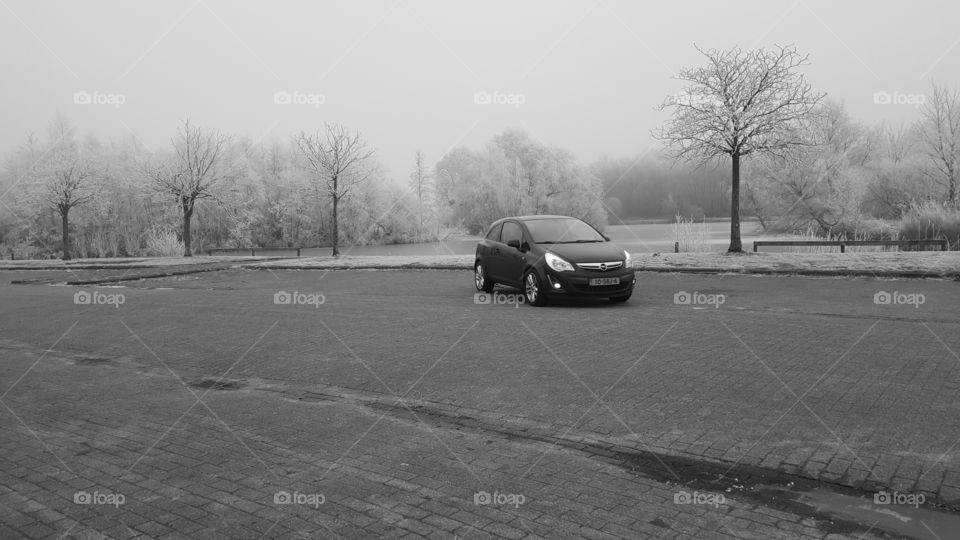 Opel Corsa by winter