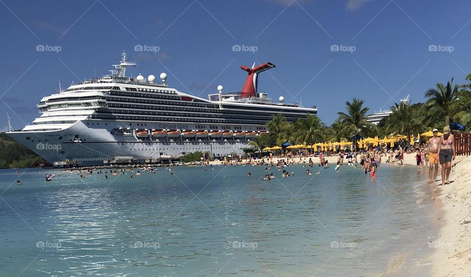 A beautiful summer in a Caribbean port while on a Carnival Cruise vacation,