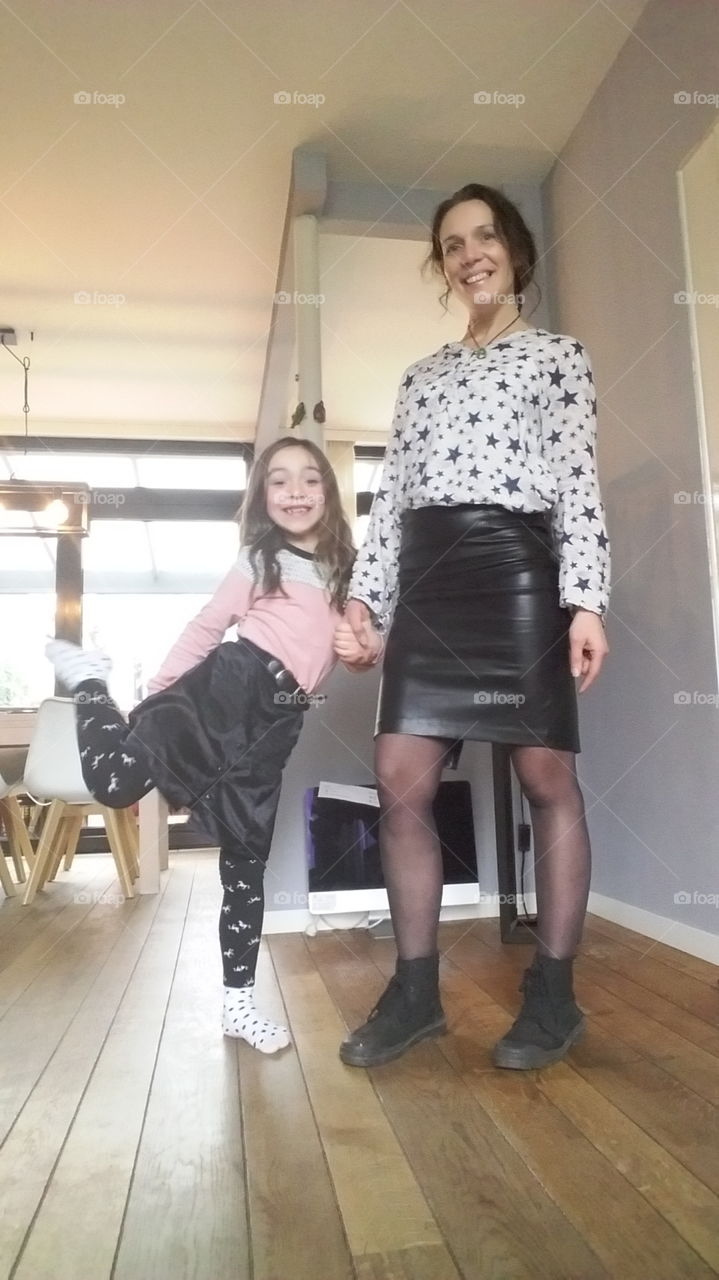 Mother and daughter happy together