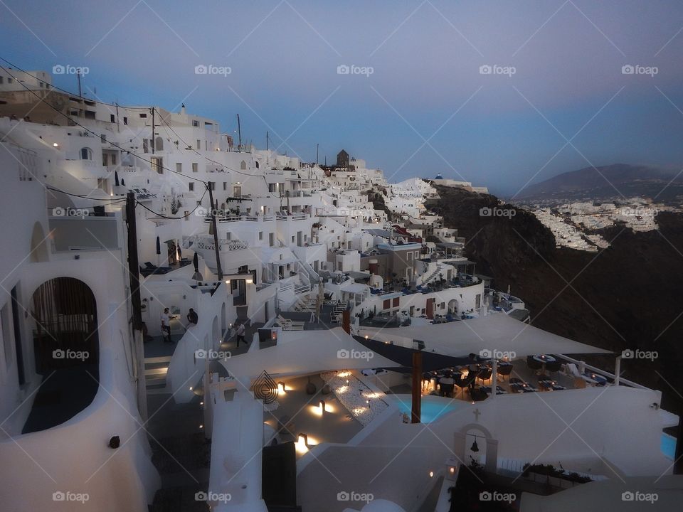 Santorini at dusk