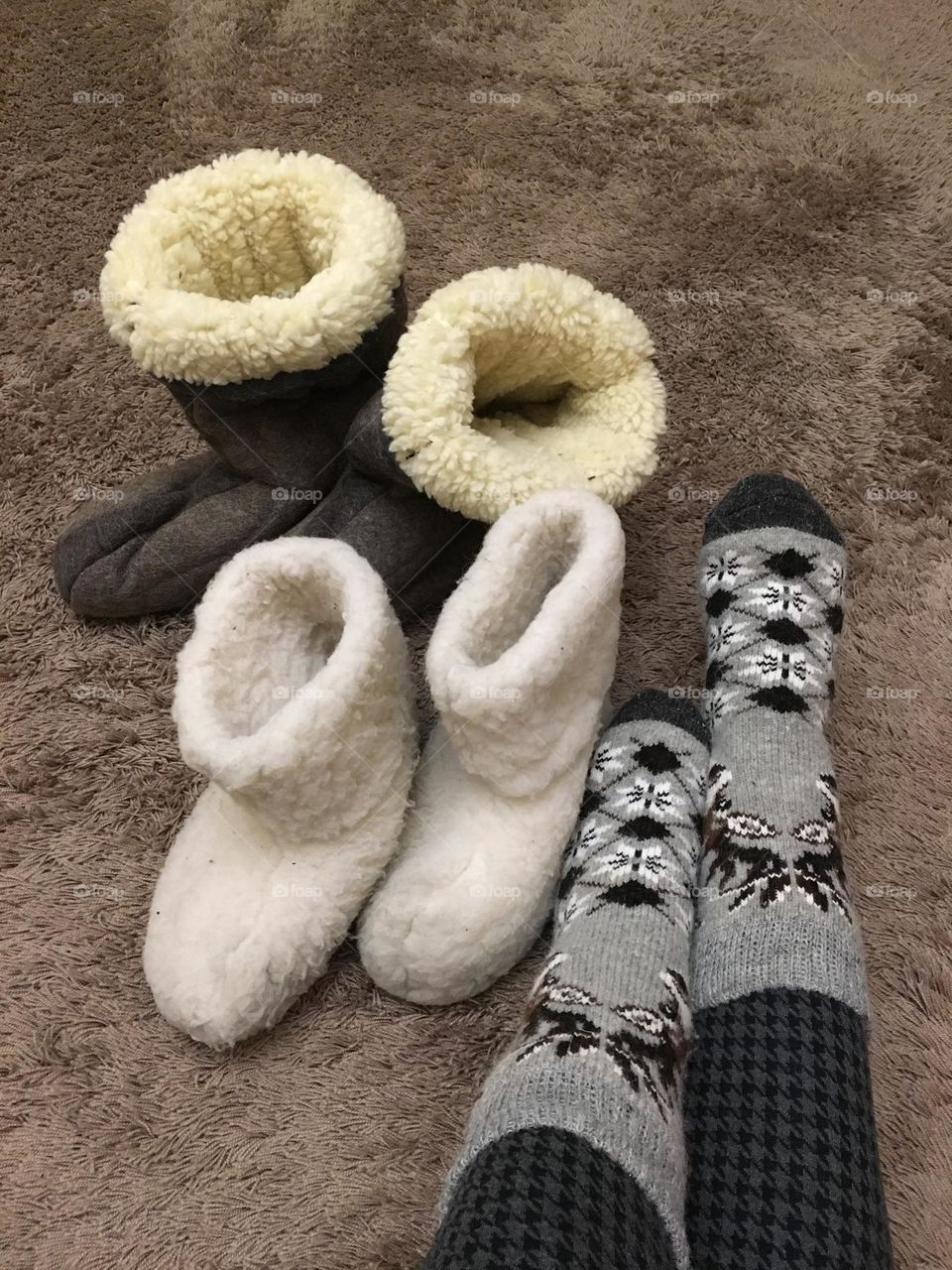 Warm socks and shoes 