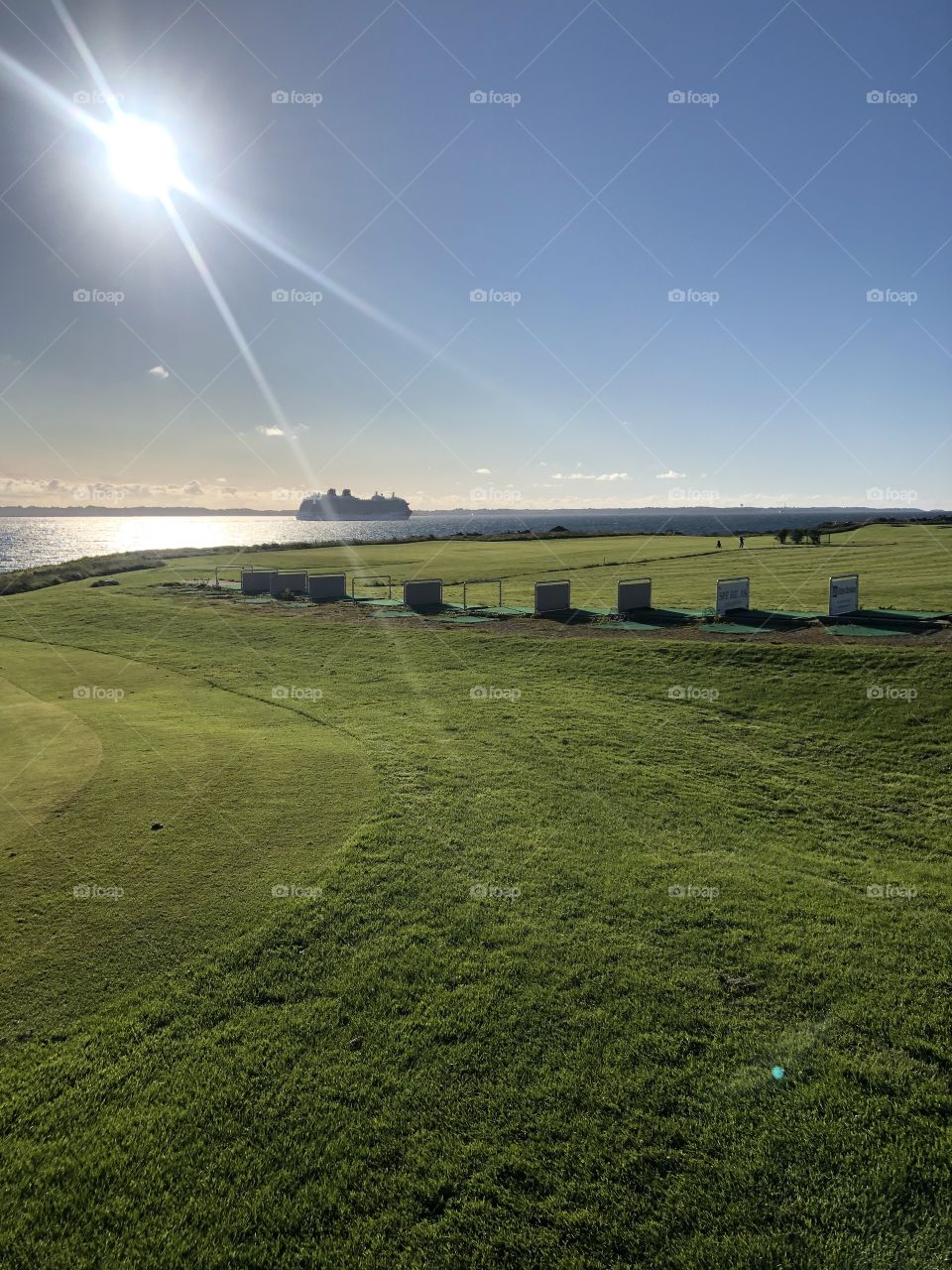 Driving range and cruise ship