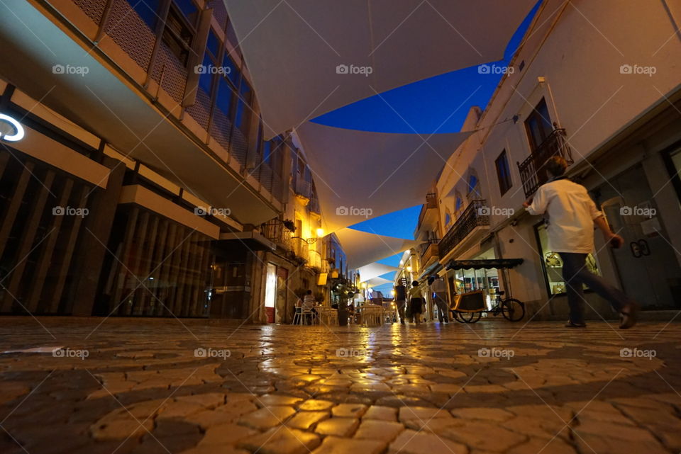 Streets of Faro. I was walking back to my hotel, and was captivated by the patterns of the cobblestones. 
