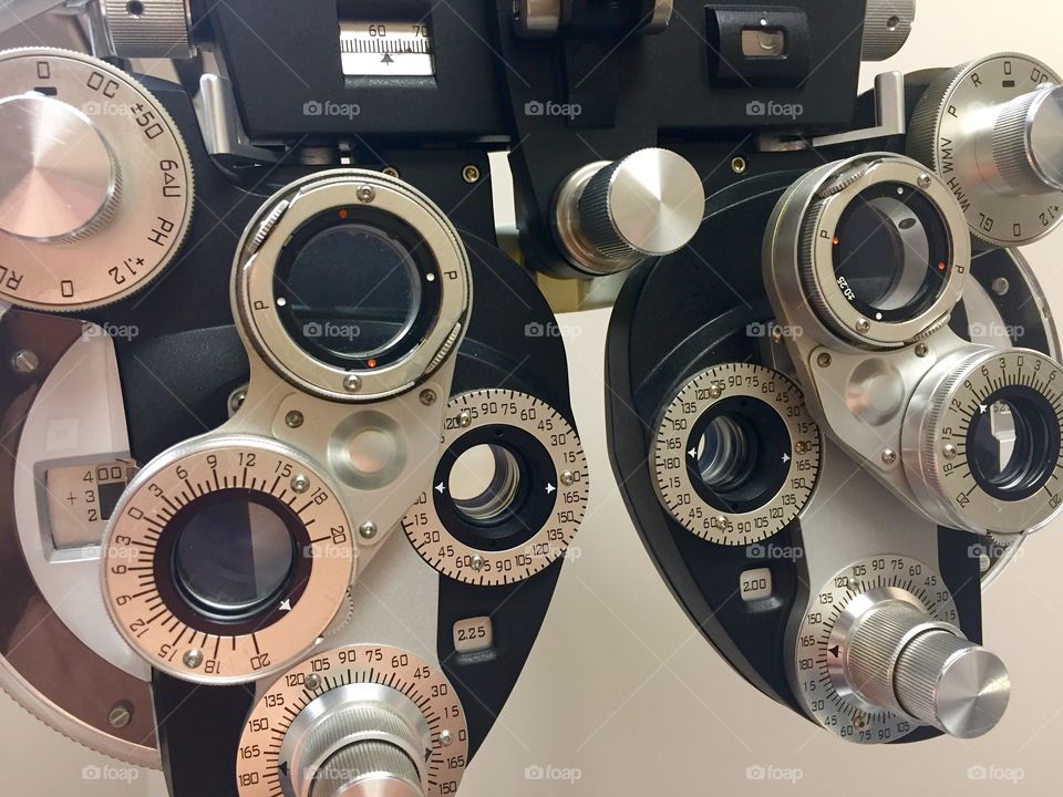 Close-up of phoropter