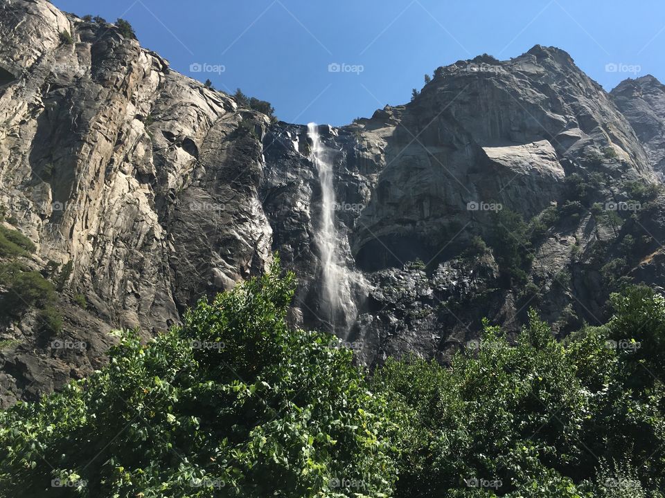 The Bridal Veil Falls at Yosemite National Park
