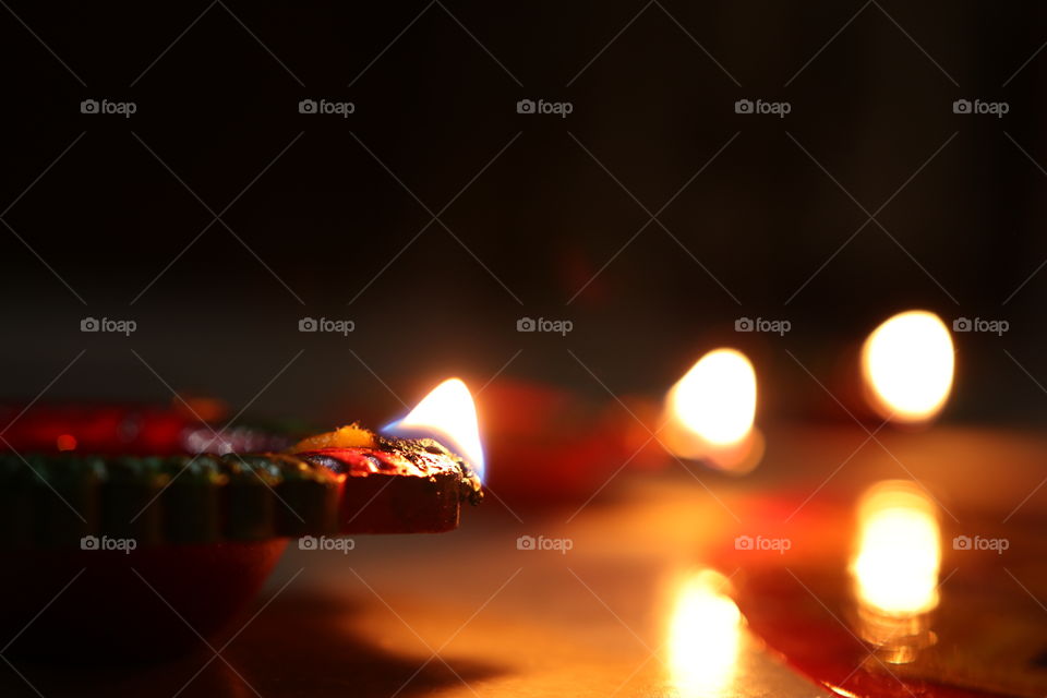 Lighting Diyas
Diwali or Deepawali is a festival of light.  Diyas are a traditional way of doing decoration with lights. In Christmas also lots of lighting work is done.