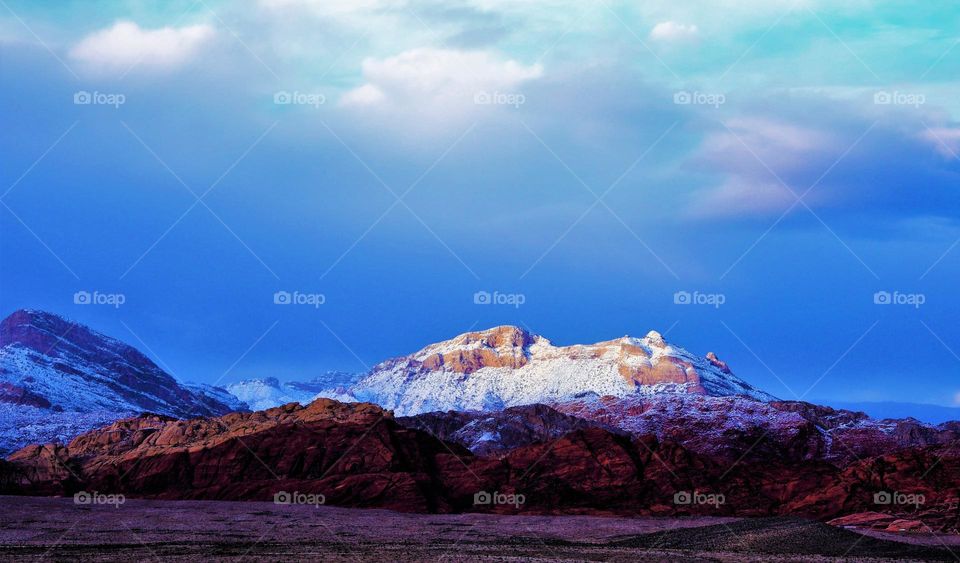 The mountains are still covered with snow
