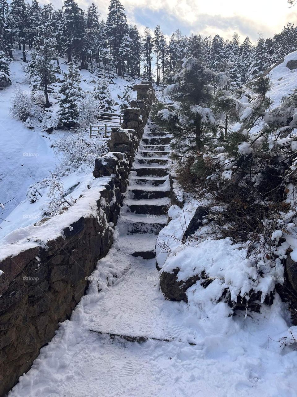 snowy stairway