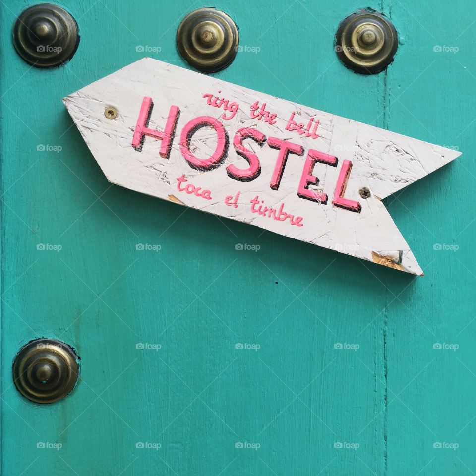 Hostel Bell Sign