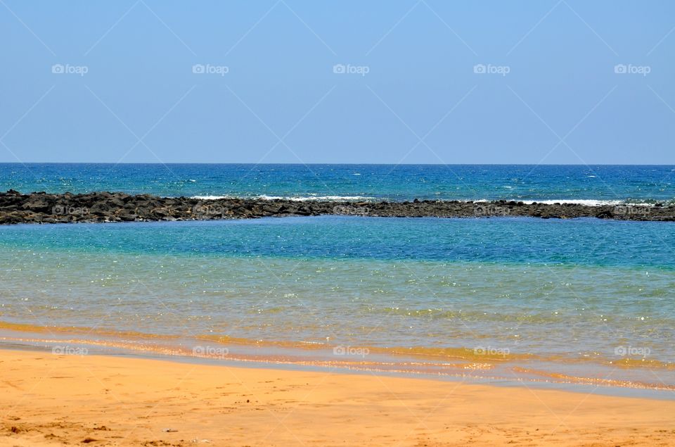 beautiful Atlantic Ocean beach view - fuerteventura Canary Island view