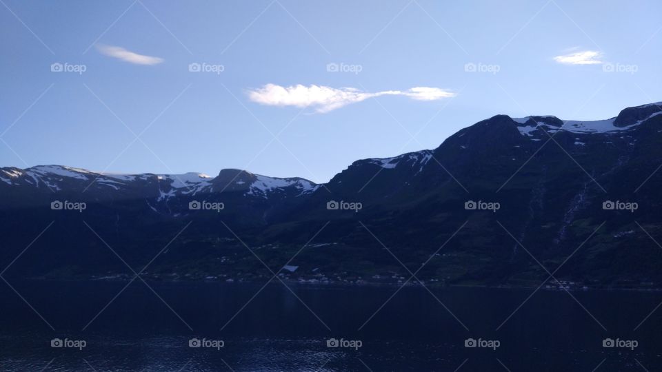 Landscape, Mountain, Snow, Sky, Water