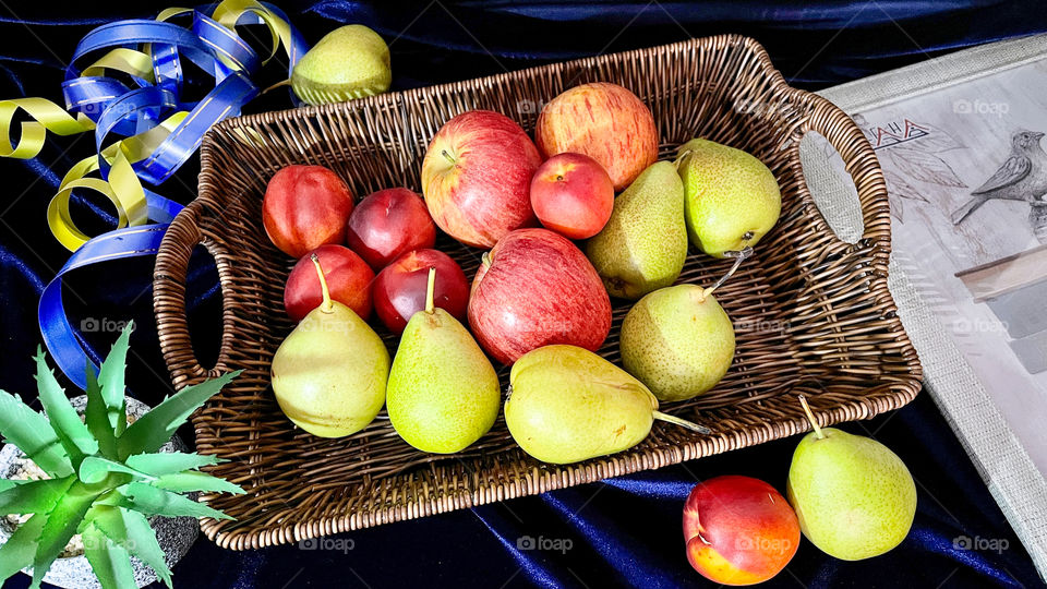 Fruits. Apple, Apricot, pears 