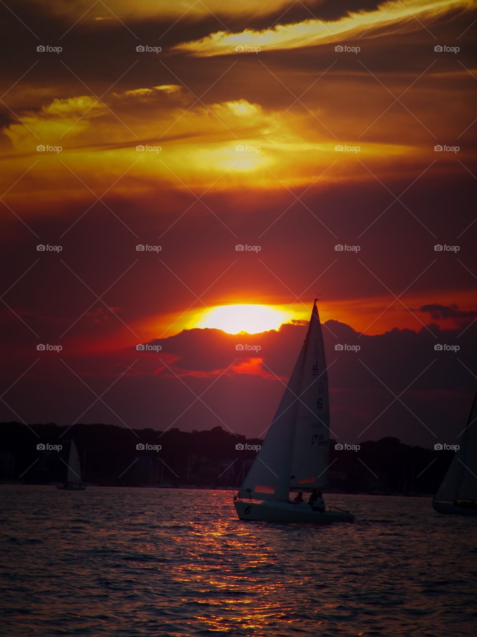 Sunset while sailing