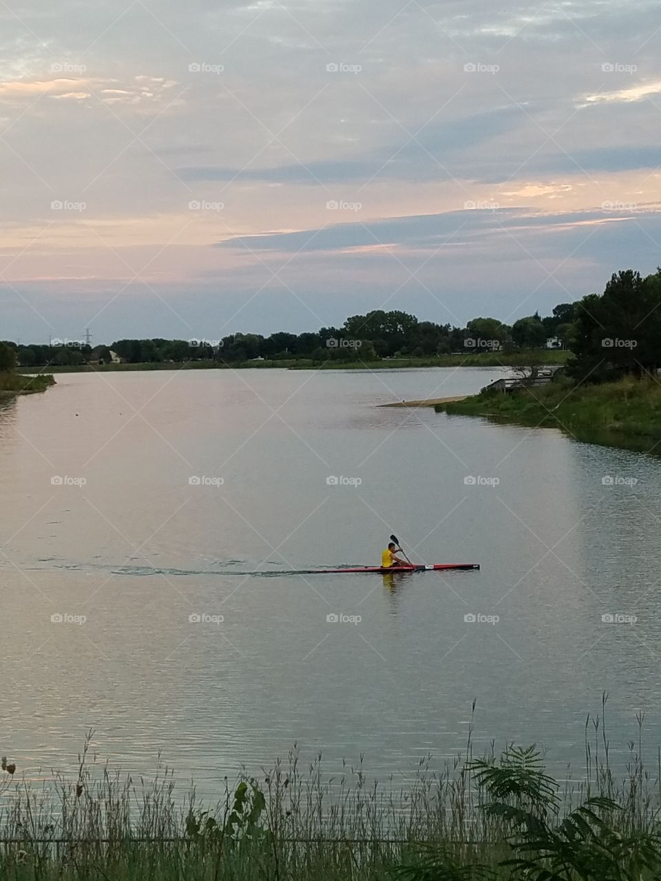 kayak at sunset