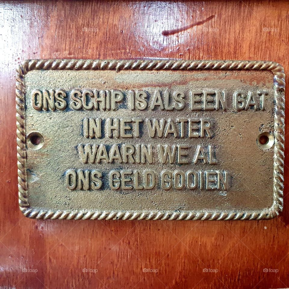 Text picture in a boat dutch.