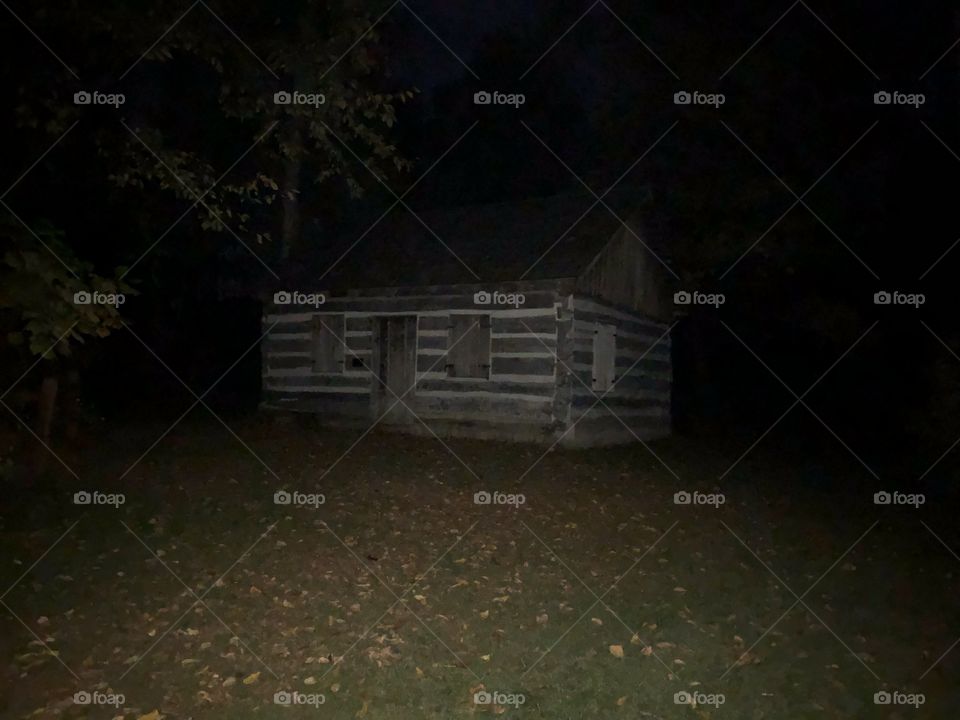 Fleming Log Cabin at Dusk