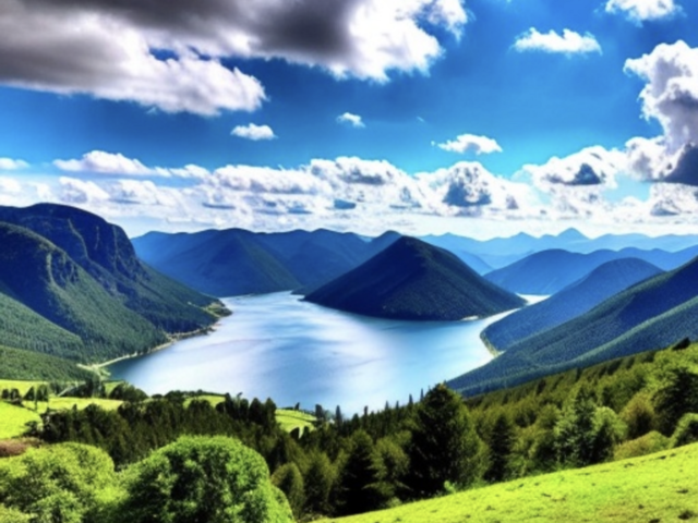 peaceful lake view
