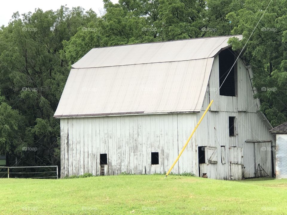 White old barn