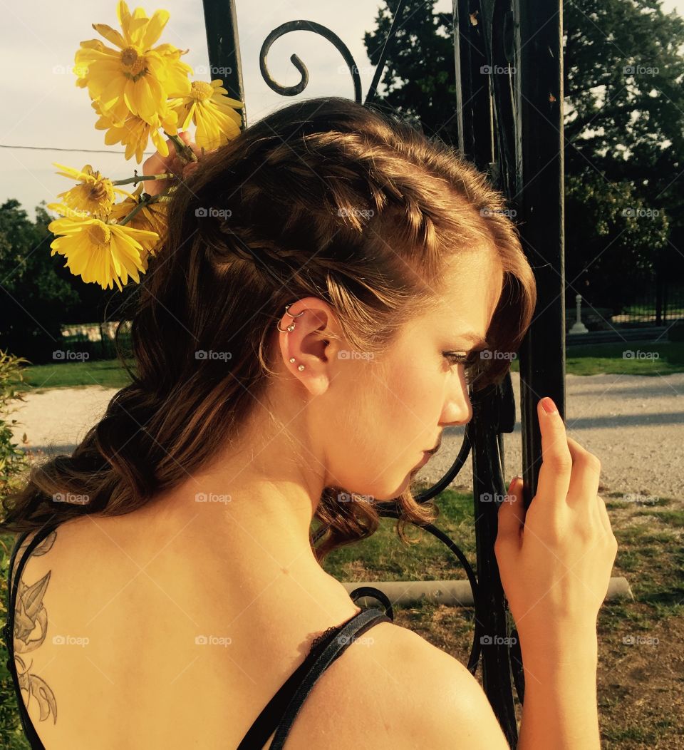 Braids against the railing