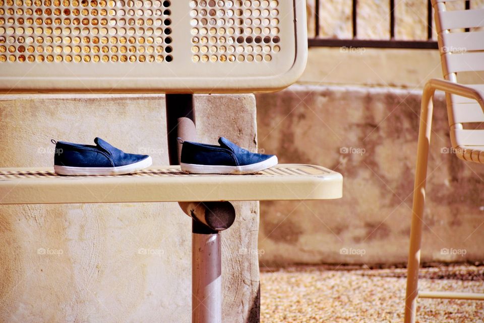 Letting the sun dry your summer blue suede shoes is the smart thing to do after you have accidentally walked in the pool with them. Being so excited to get in the pool leaves one absent minded that you have shoes on your feet.