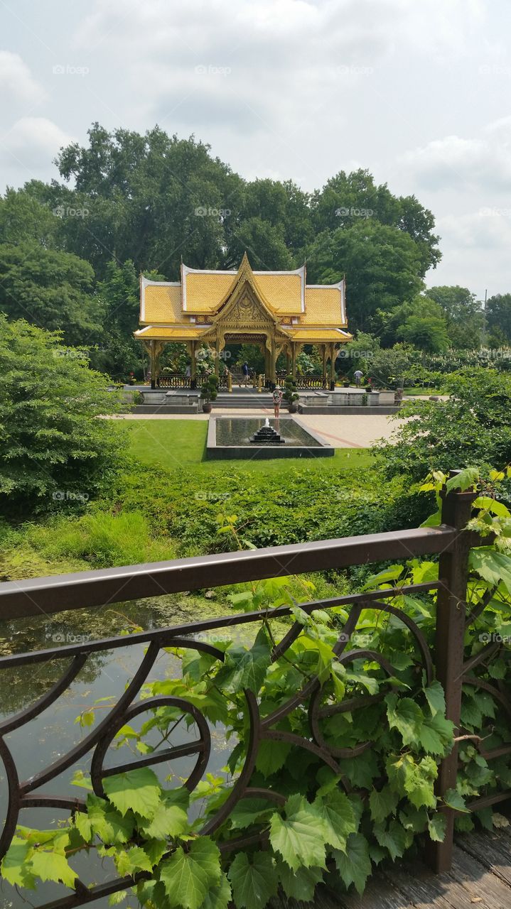 Golden Shrine. Shrine at Olbrich Gardens in Madison Wi