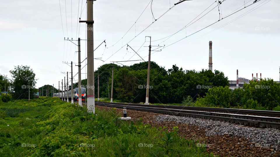 Arrival of the high-speed train.