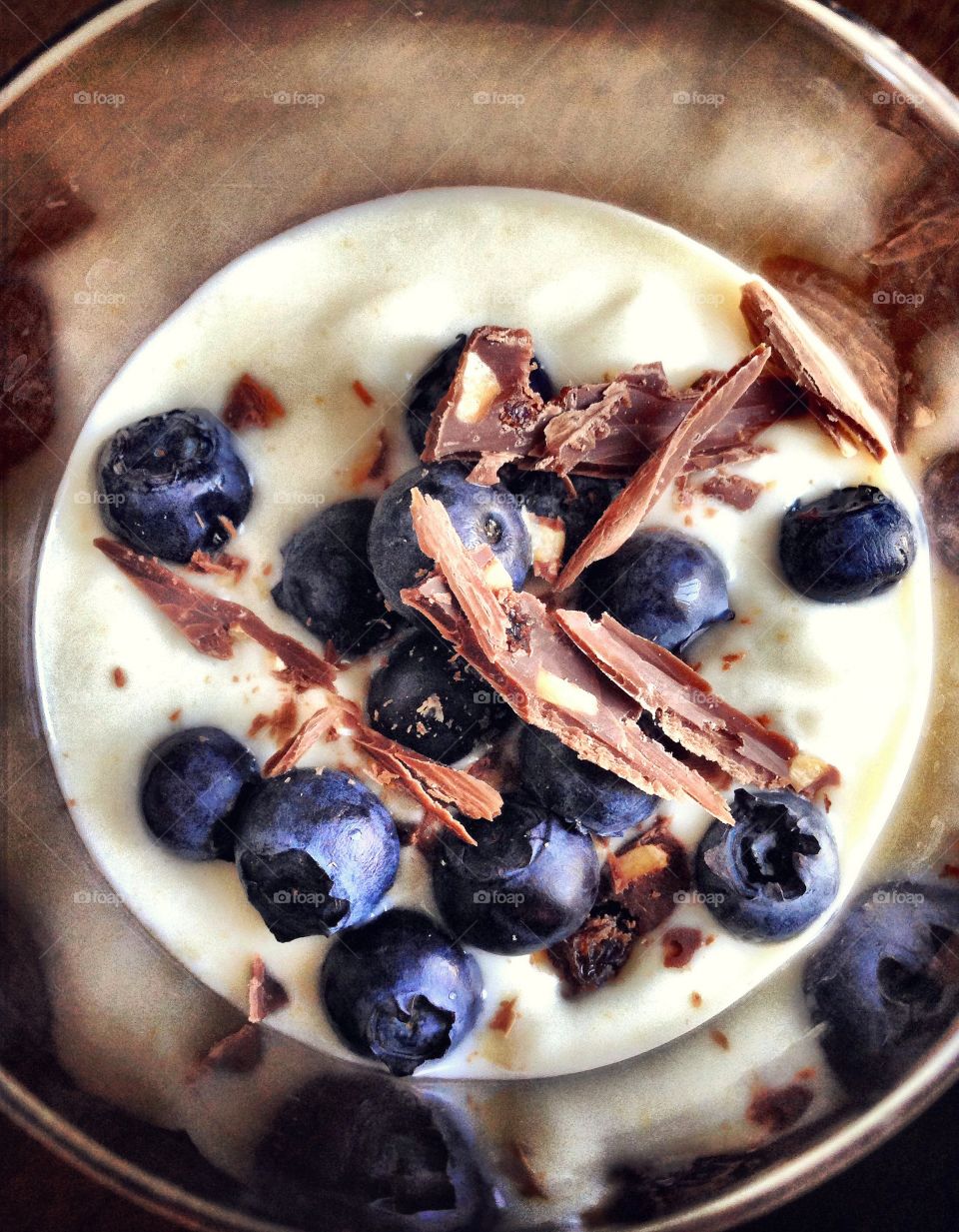 Creamy Desert with Blueberries  