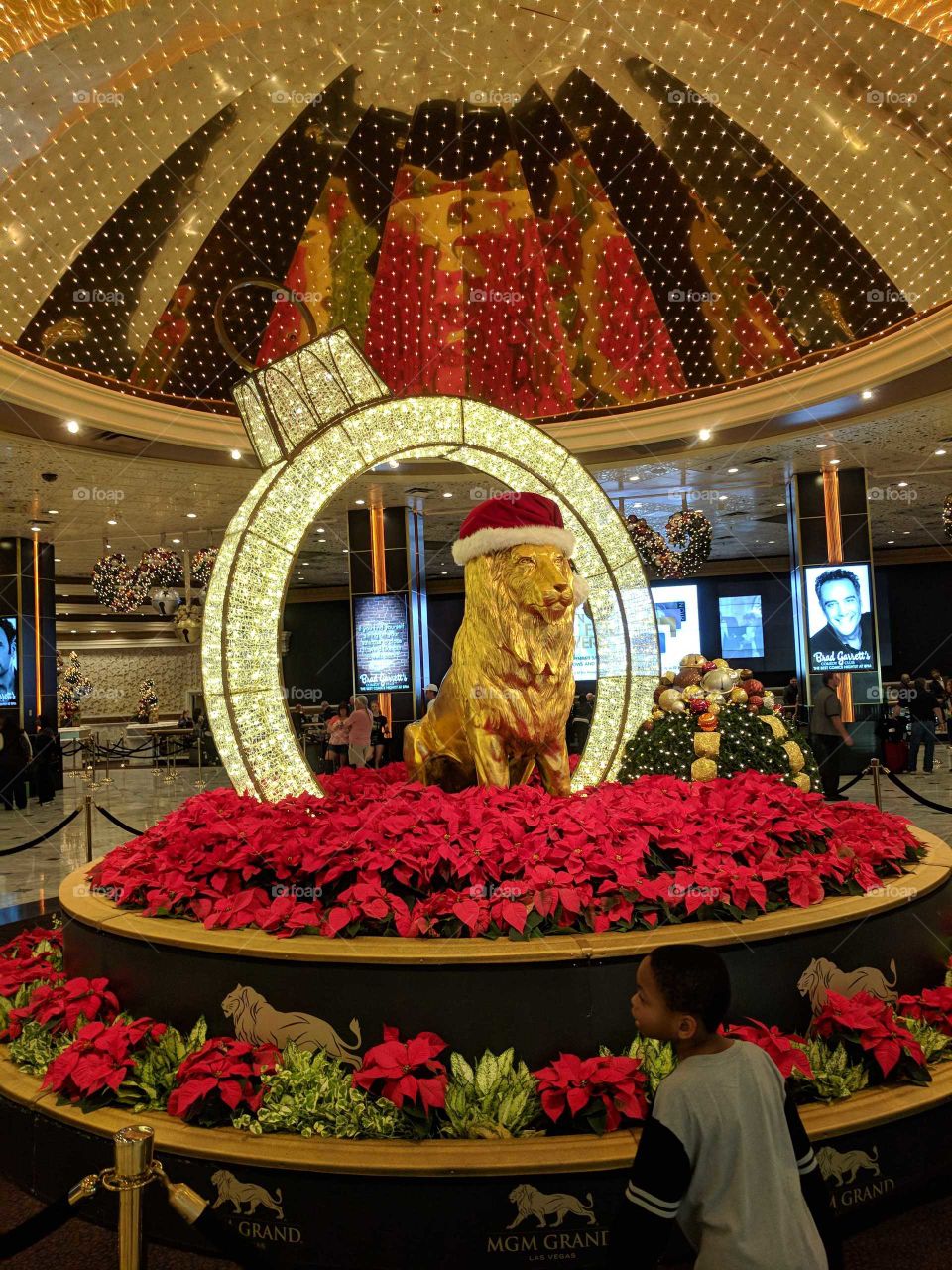 MGM Lion at Christmas. MGM Grand Las Vegas